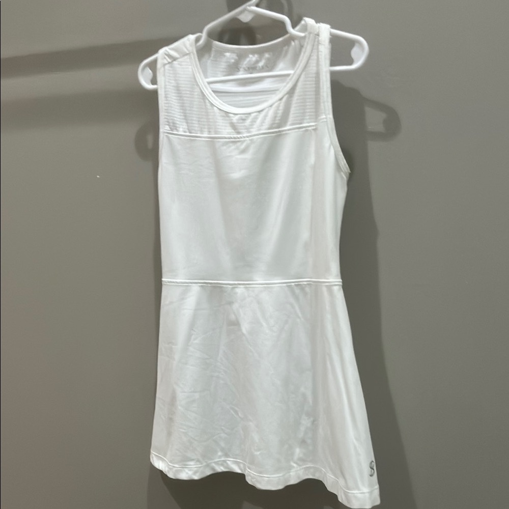 Sofibella Girls White Sleeveless Athletic Dress